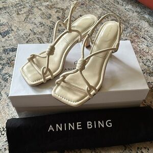 Anine Bing Valentina Ivory sandal heels size 37